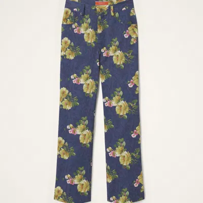 La Doublej The Cropped Flare Jean In Riptide In Blue