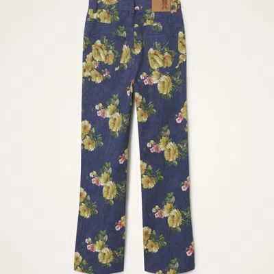 La Doublej The Cropped Flare Jean In Riptide In Blue