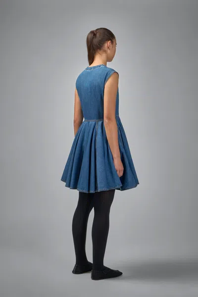 Alaïa Alaia Deep Stone Denim Wrap Dress In Blue