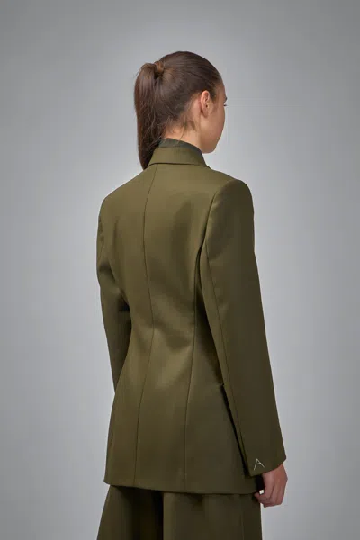 Alaïa Alaia Double-breasted Olive Green Wool Jacket Women In Brown
