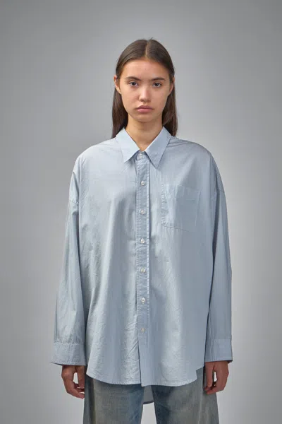 R13 Paint-splatter Chambray Shirt In Blue