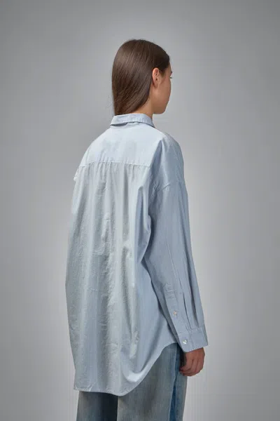 R13 Paint-splatter Chambray Shirt In Blue