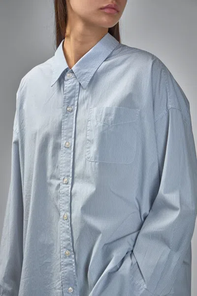 R13 Paint-splatter Chambray Shirt In Blue