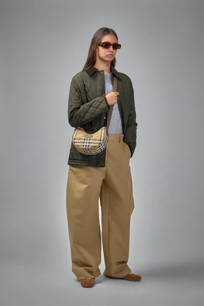 Burberry Cropped Quilted Nylon Jacket In Green