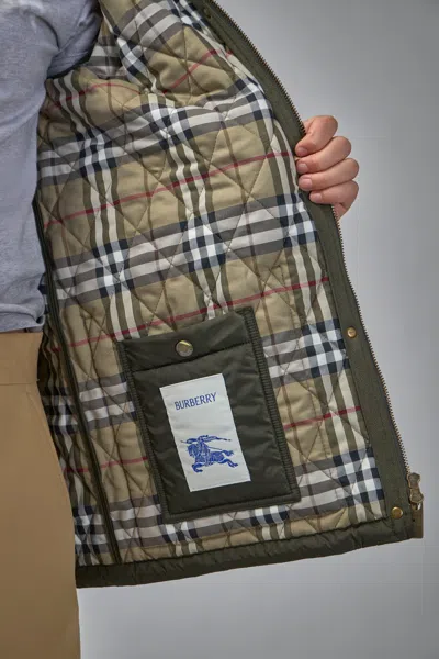 Burberry Cropped Quilted Nylon Jacket In Green