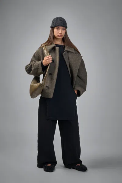 Lemaire Black Solid Round Neck Sweater In Black