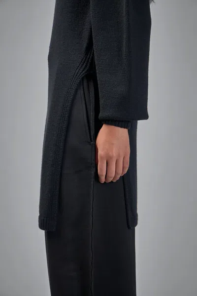 Lemaire Black Solid Round Neck Sweater In Black