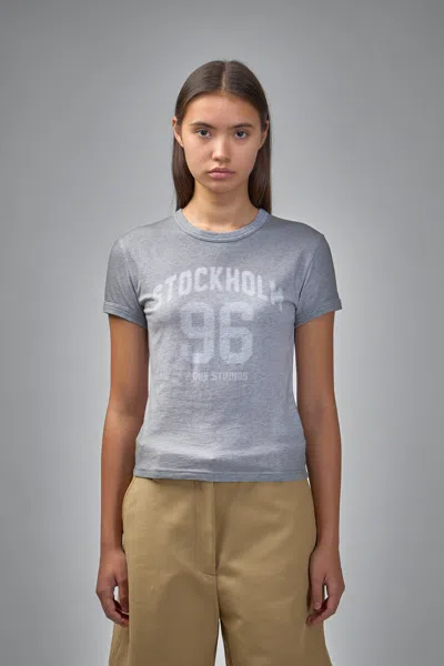 Acne Studios Sprayed Vintage Logo T-shirt In Gray