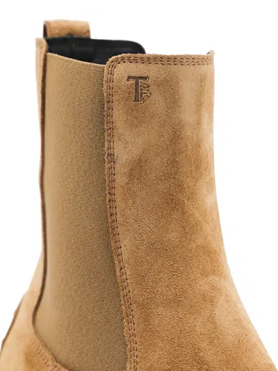 Tod's Camel Suede And Leather Boots In Brown