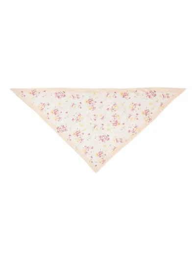 Prada Floral-print Silk Scarf In Neutral