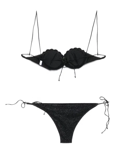 Oseree Lumière Shell Bikini Set In Black