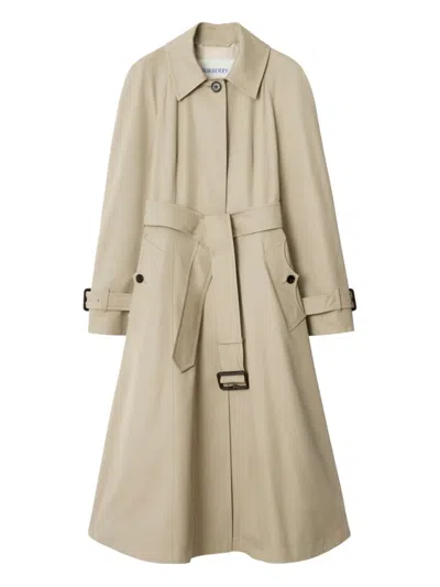 Burberry Long Gabardine Ellingham Fit-and-flare Car Coat In Neutral