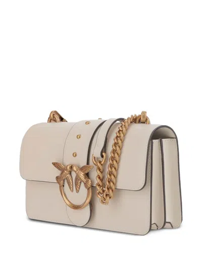 Pinko Love One Leather Crossbody Bag In White