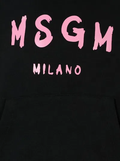 Msgm Hooded Sweatshirt In Black