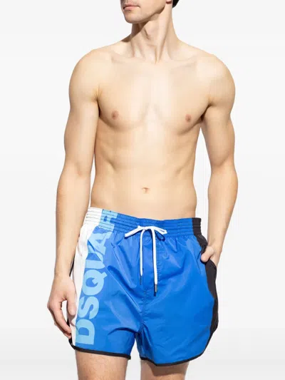 Dsquared2 Drawstring Swimming Trunks In Blue