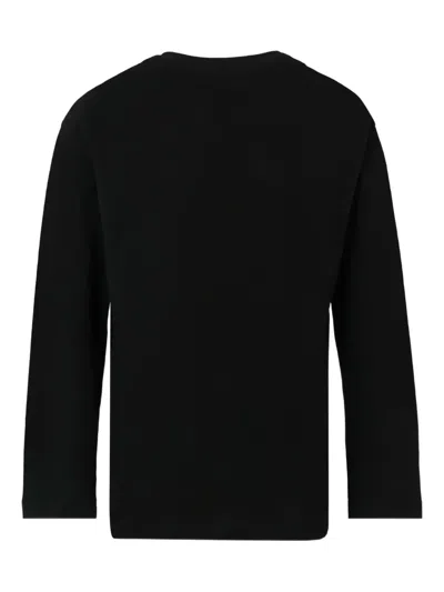 Msgm Long-sleeve Logo-print T-shirt In Black