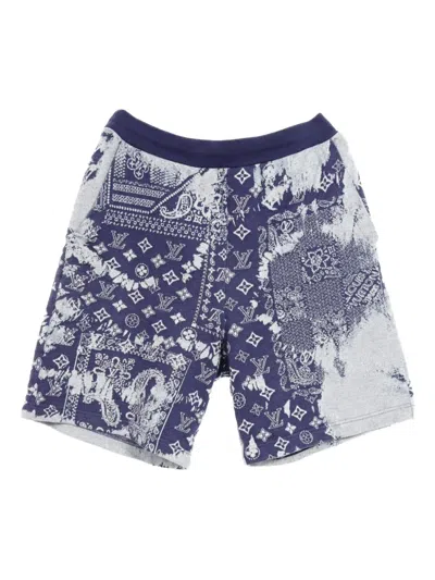 Pre-owned Louis Vuitton 2010 Monogram-patterned Shorts In Blue