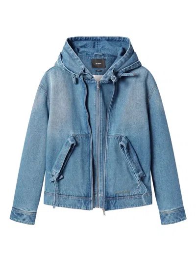 Axel Arigato Hooded Denim Jacket In Blue