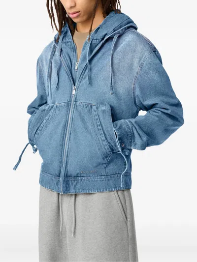 Axel Arigato Hooded Denim Jacket In Blue