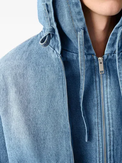 Axel Arigato Hooded Denim Jacket In Blue