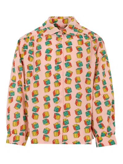 骰子印花长袖衬衫