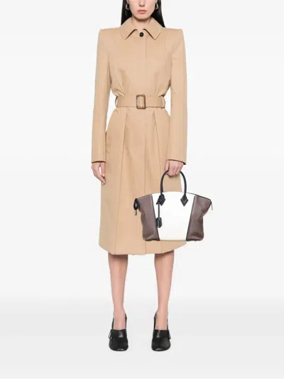 Pre-owned Louis Vuitton 2016 Bicolor Taurillon Cuir Soft Lockit Pm Satchel In Brown