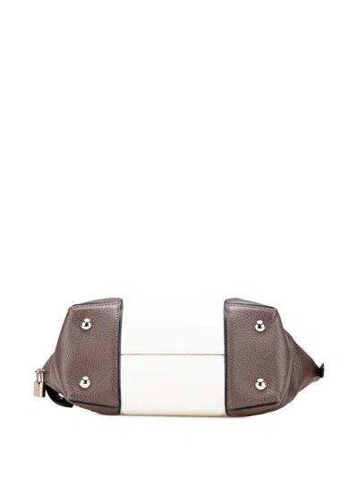 Pre-owned Louis Vuitton 2016 Bicolor Taurillon Cuir Soft Lockit Pm Satchel In Brown