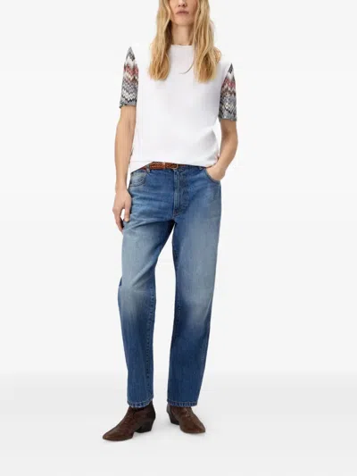 Missoni Kurzarm-t-shirt Mit Snake-einsatz In White