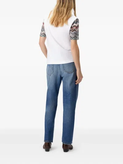 Missoni Kurzarm-t-shirt Mit Snake-einsatz In White