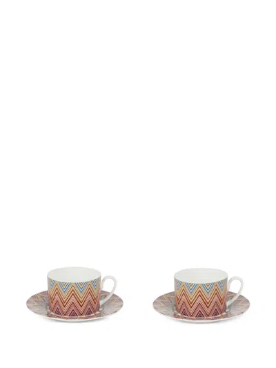 Missoni Chevron-pattern Teacup Set In Multi