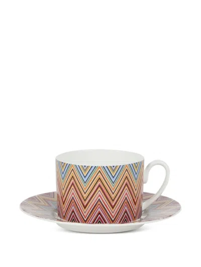 Missoni Chevron-pattern Teacup Set In Multi