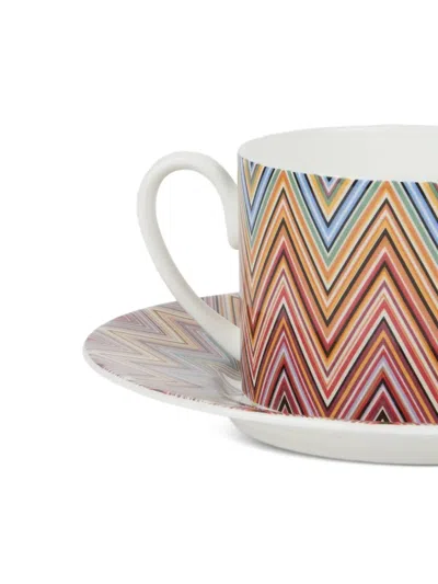 Missoni Chevron-pattern Teacup Set In Multi