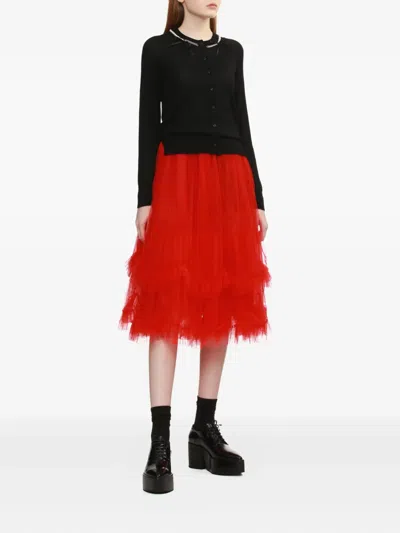 Simone Rocha Pearl-chain Cardigan In Black