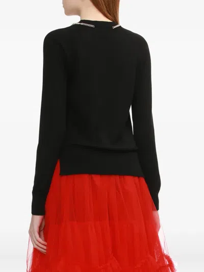 Simone Rocha Pearl-chain Cardigan In Black