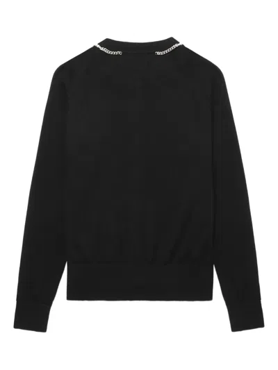 Simone Rocha Pearl-chain Cardigan In Black