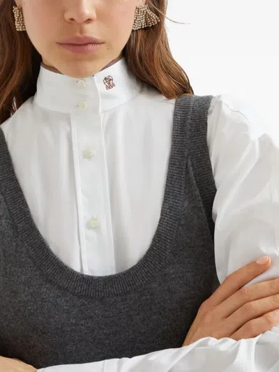 Brunello Cucinelli Round-neck Knit Dress In Gray