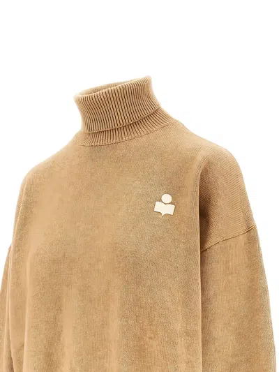 Isabel Marant Étoile Isabel Marant Etoile Nashas Turtleneck Sweater With Embroidered Logo In Nude