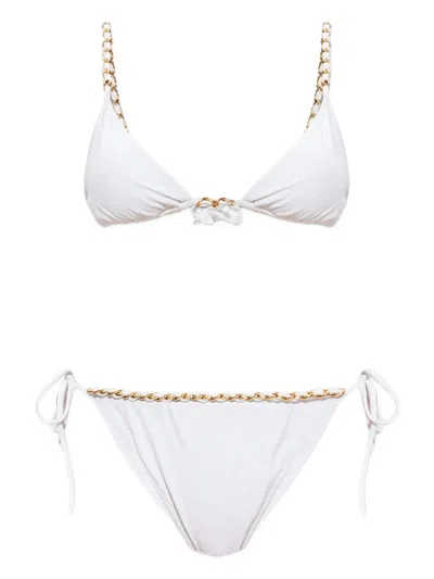 Balmain Chain-embellished Bikini In White