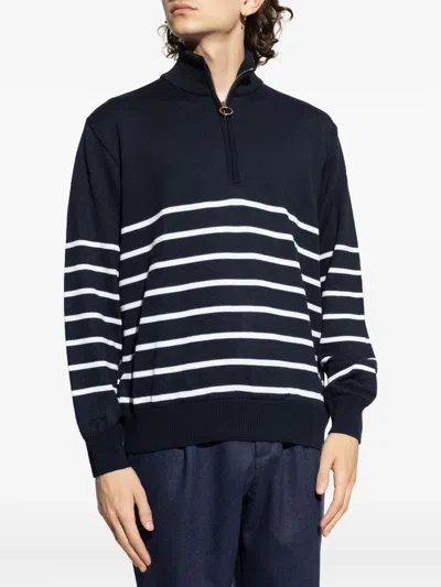 Paul & Shark Wool-blend Striped Sweater In Blue