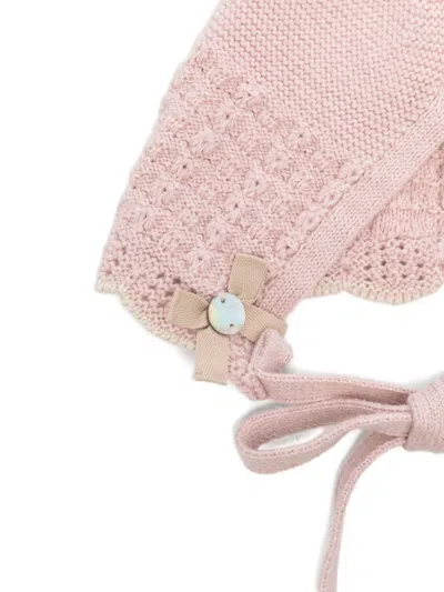 Paz Rodriguez Knitted Bow Hat In Pink