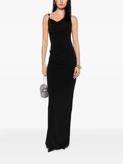 Coperni Knee Length Dress Cowl Neck In Black