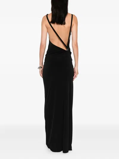 Coperni Knee Length Dress Cowl Neck In Black