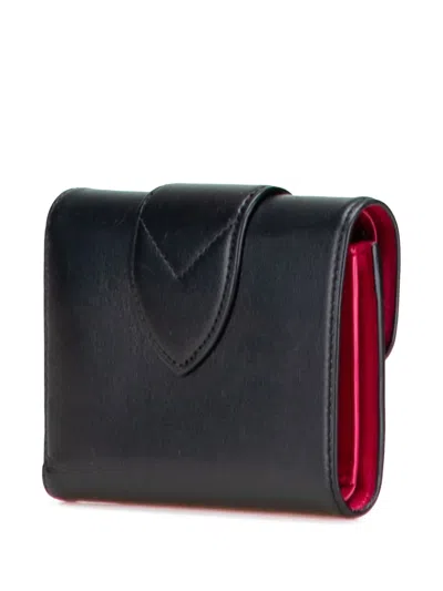 Pre-owned Louis Vuitton 2021-2025 Smooth Calfskin Lv Pont 9 Compact Wallet Small Wallets In Black