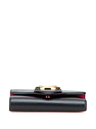 Pre-owned Louis Vuitton 2021-2025 Smooth Calfskin Lv Pont 9 Compact Wallet Small Wallets In Black