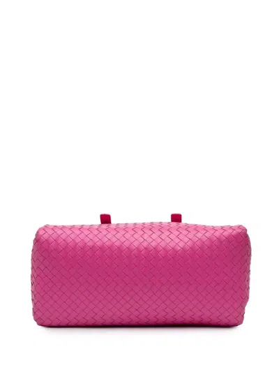 Pre-owned Bottega Veneta 2012-2025 Nappa Intrecciato Boston Bag In Pink