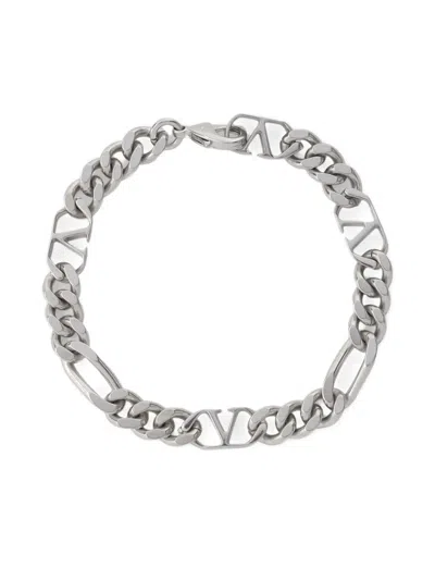 Valentino Garavani Vlogo Signature Metal Bracelet In Palladium