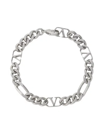 Valentino Garavani Vlogo Signature Metal Bracelet In Palladium