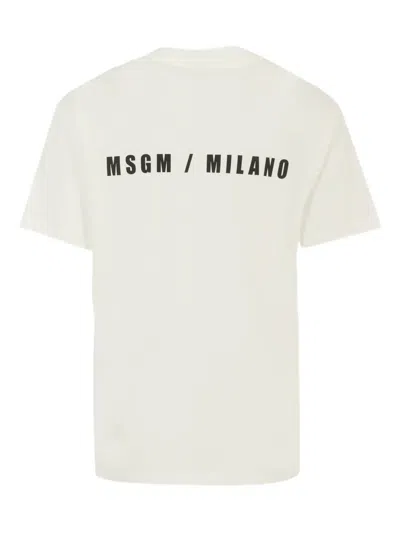 Msgm Logo-print T-shirt In White