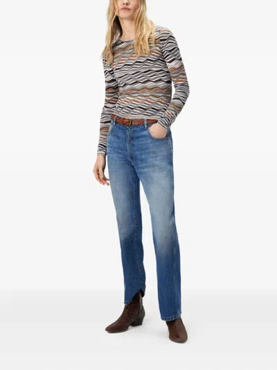 Missoni Five-pocket Mid-rise Washed Denim Pants In Blue