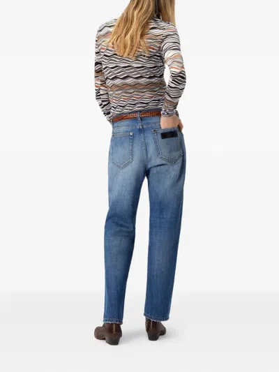 Missoni Five-pocket Mid-rise Washed Denim Pants In Blue